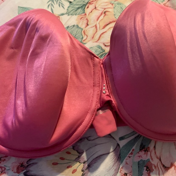 Pink Strapless Satin Bra Size 36 DD - Picture 3 of 11
